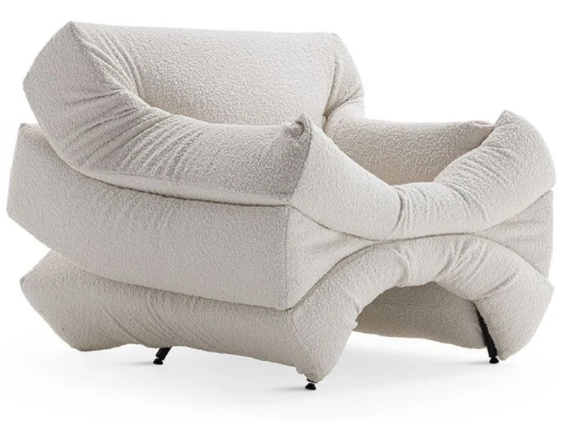 Casa Padrino Luxus Designer Sessel Creme / Schwarz - Made in Italy