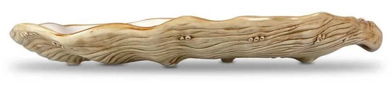 Casa Padrino Luxus Keramik Serviertablett in Austerform Braun / Weiß 47 cm - Made in Italy