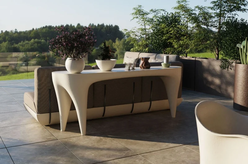 Casa Padrino Luxus Garten Konsole Matt Weiß 200 cm