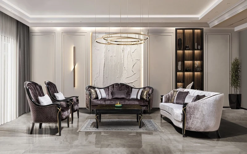 Casa Padrino Luxus Barock Wohnzimmer Sofa Silber / Schwarz / Gold 245 cm