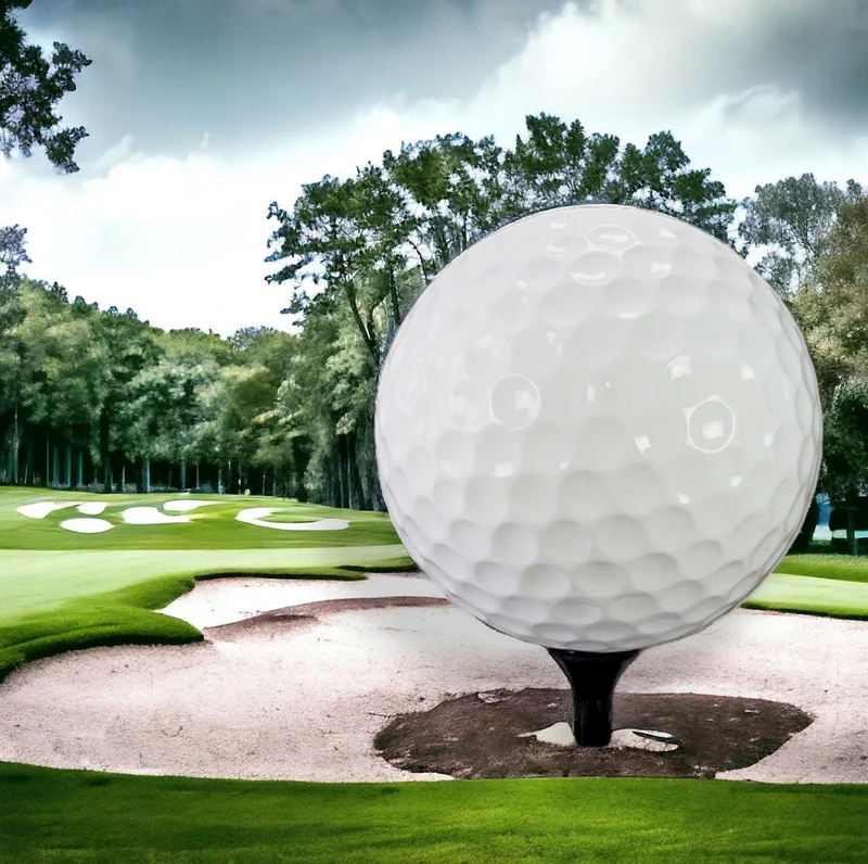 Casa Padrino XXL Deko Golfball mit Abschlag Weiß / Schwarz Ø 140 cm