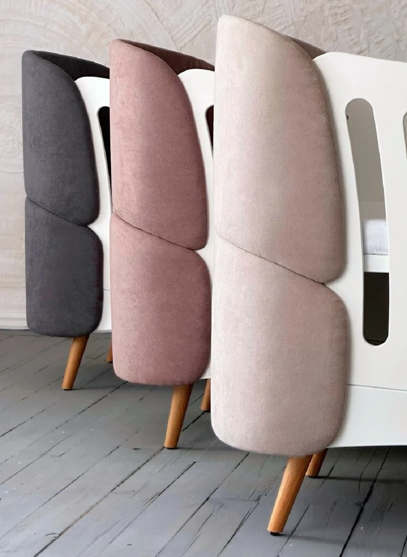 Casa Padrino Luxus Babybett Weiß / Grau / Naturfarben 145 cm