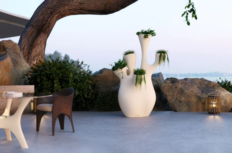 Casa Padrino Luxus Blumentopf Matt Weiß 135 x 85 x H. 200 cm