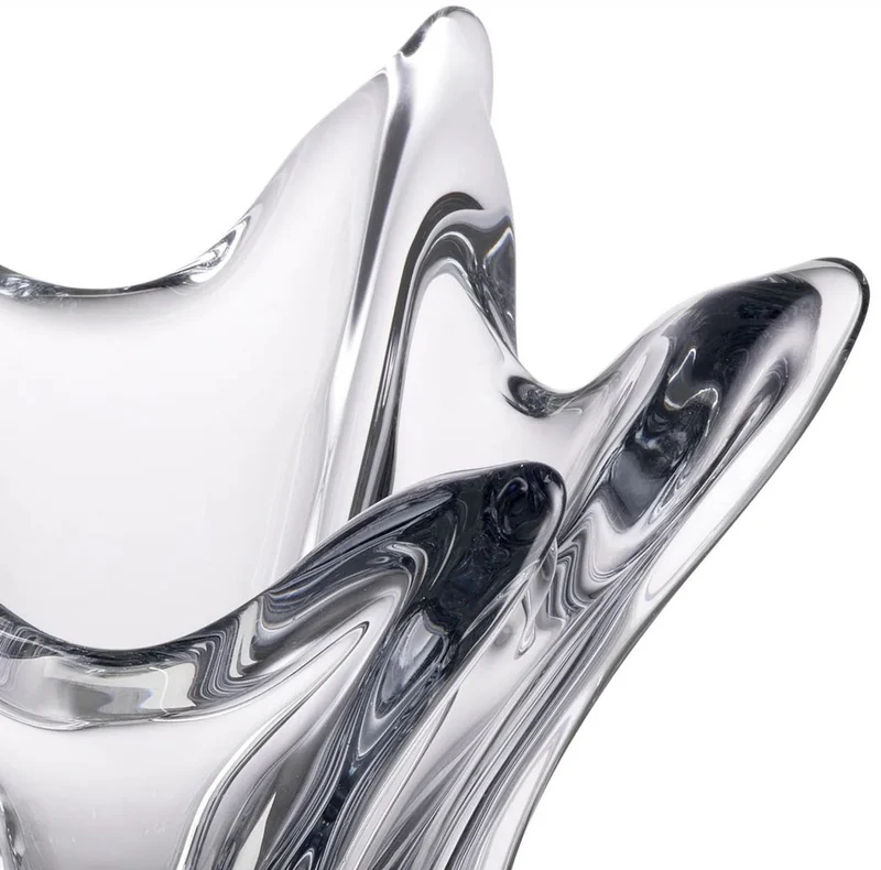 Casa Padrino Luxus Glas Schüssel Ø 36,5 x H. 22,5 cm - Deko Schale aus mundgeblasenem Glas - Deko Accessoires - Luxus Qualität