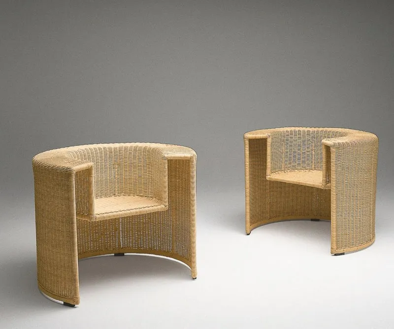 Casa Padrino Luxus Rattan Sessel Naturfarben - Made in Italy