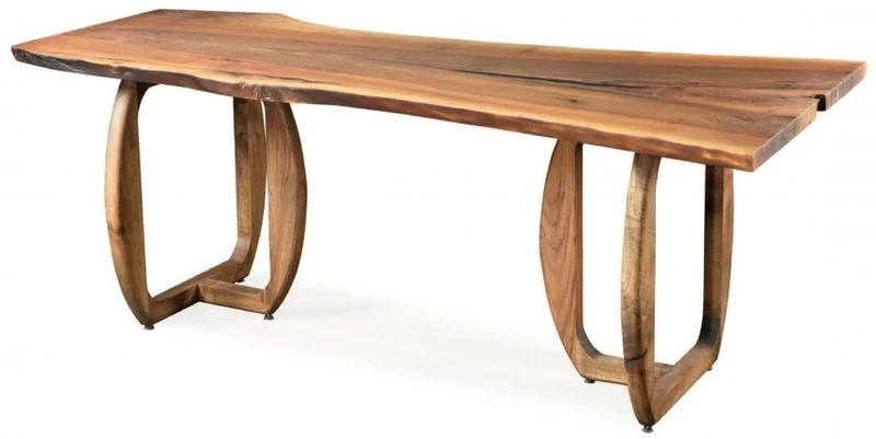 Casa Padrino Luxus Massivholz Esstisch Braun 200 x 100 x H. 76 cm - Küchentisch aus massivem Walnussholz - Esszimmer Möbel - Massivholz Möbel - Luxus Möbel