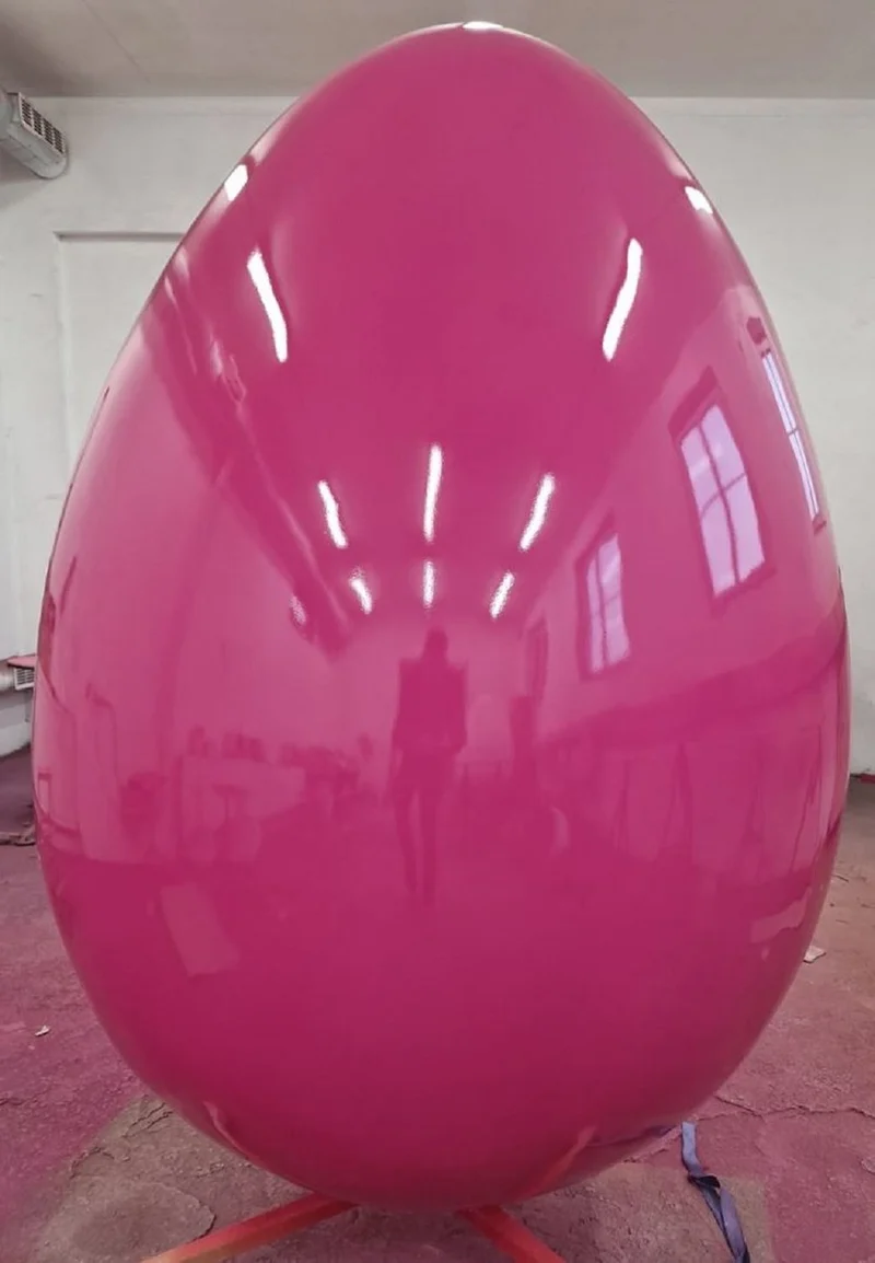 Casa Padrino Luxus XXL Deko Osterei mit Ständer Pink 160 cm