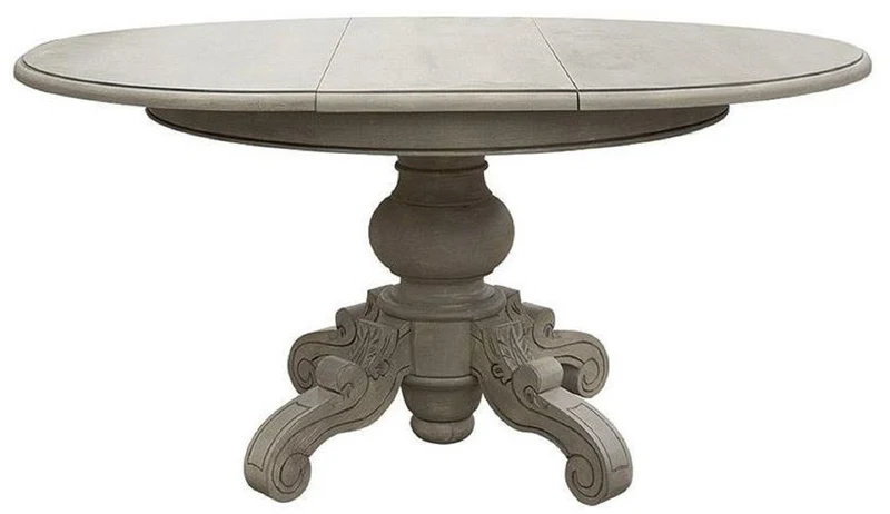 Casa Padrino Luxus Landhausstil Esstisch Ausziehbar Grau Ø 120-160 cm
