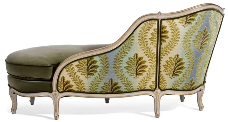 Casa Padrino Luxus Barock Chaiselongue Grün / Weiß / Gold 166 cm - Made in Italy