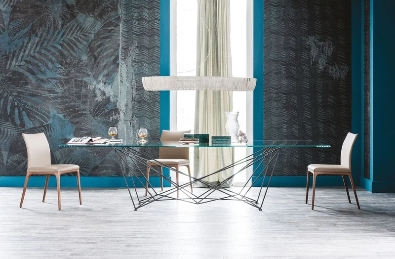 Casa Padrino Luxus Esstisch mit Glasplatte Schwarz - Verschiedene Größen - Made in Italy