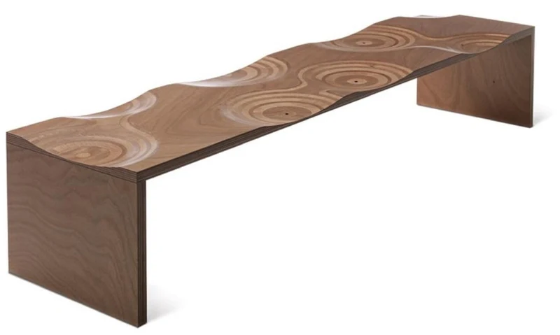 Casa Padrino Luxus Gartenbank Naturfarben / Braun 200 cm - Made in Italy