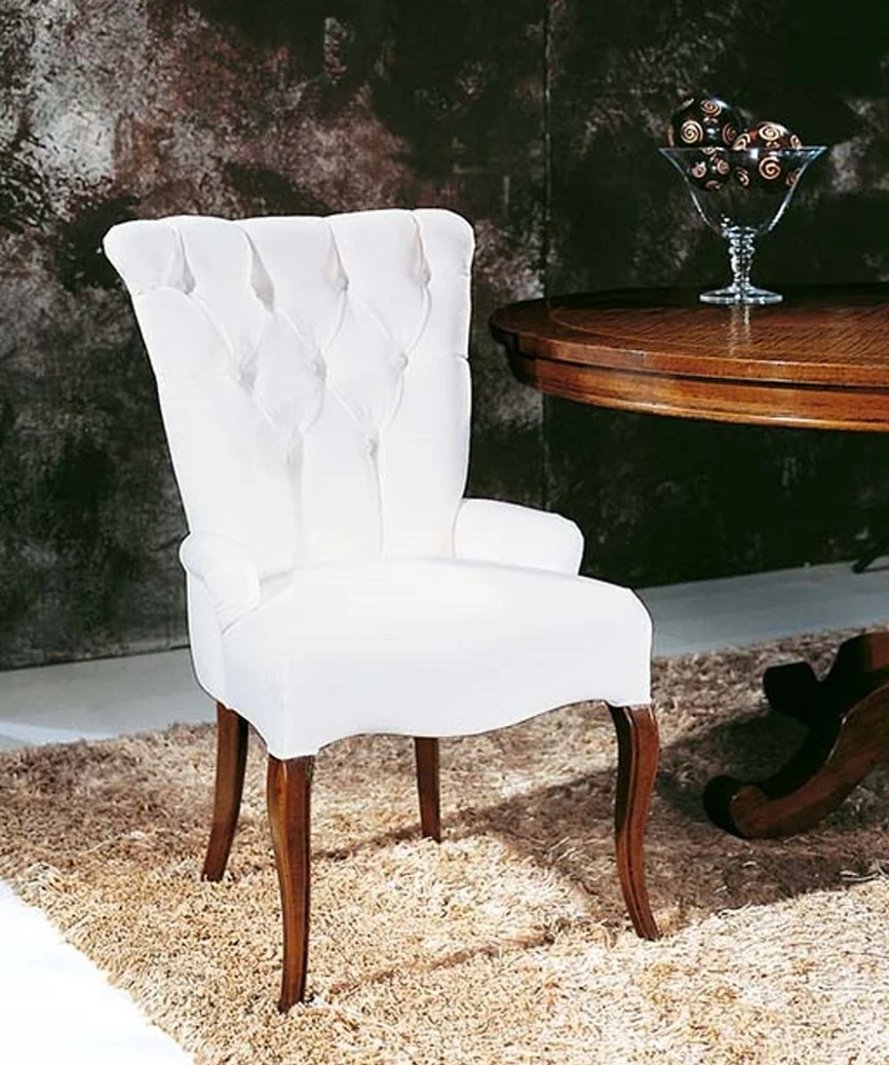 Casa Padrino Luxus Barock Esszimmer Stuhl mit Armlehnen Weiß / Dunkelbraun - Handgefertigter Barockstil Stuhl - Barock Esszimmer Möbel - Luxus Qualität - Made in Italy