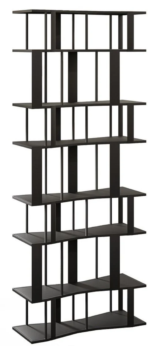 Casa Padrino Luxus Metall Regalschrank Schwarz 80 cm