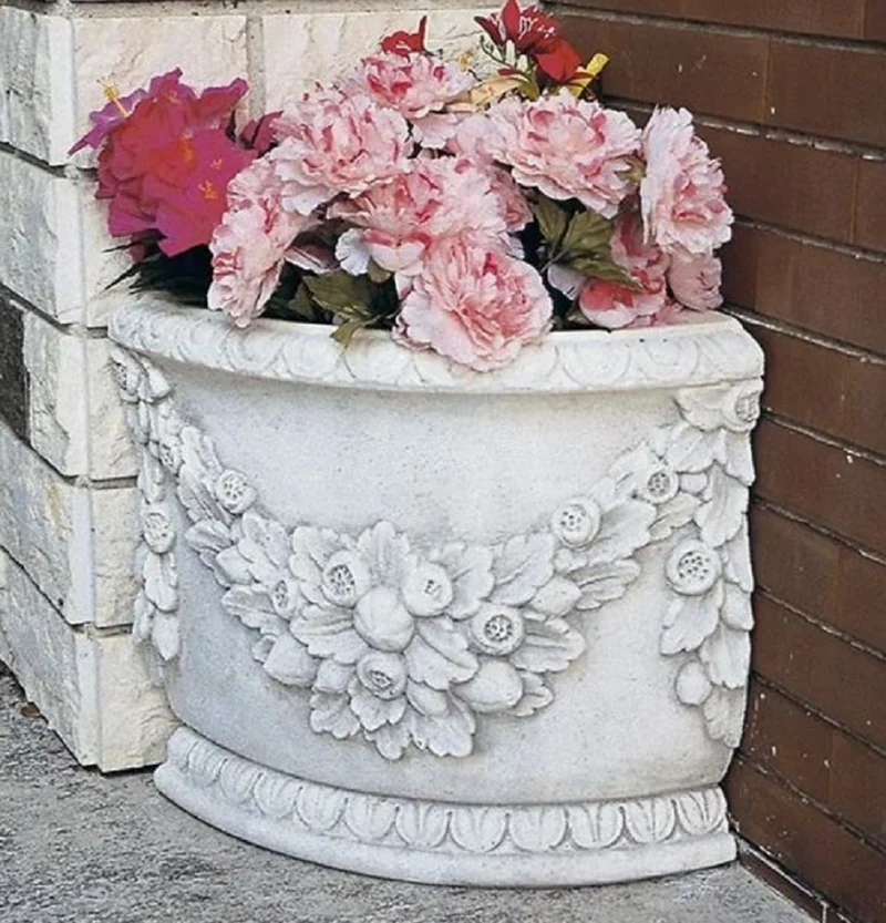Casa Padrino Luxus Barock Eckblumentopf H. 45 cm - Made in Italy