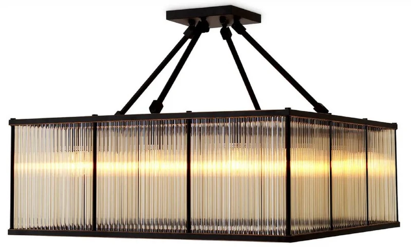 Casa Padrino Luxus Wohnzimmer Deckenleuchte Bronze 80 cm