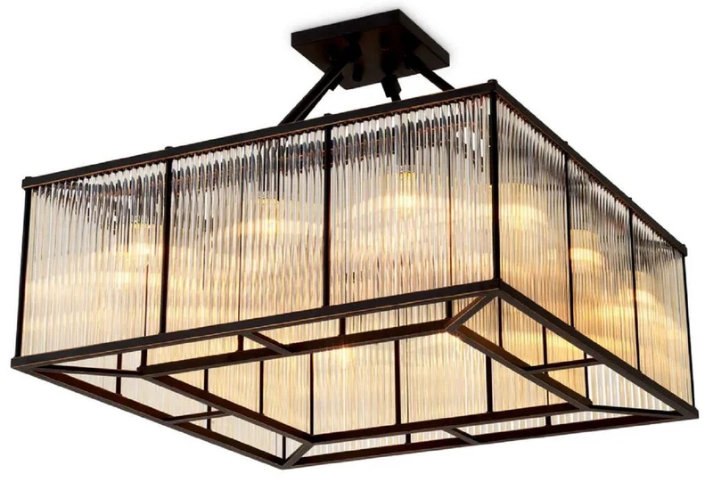Casa Padrino Luxus Wohnzimmer Deckenleuchte Bronze 80 cm