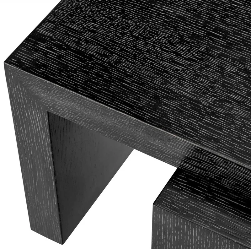Casa Padrino Luxus Couchtisch Schwarzgrau - Massivholz Wohnzimmertisch mit drehbarer Tischplatte - Wohnzimmer Möbel - Hotel Möbel - Luxus Möbel - Luxus Einrichtung