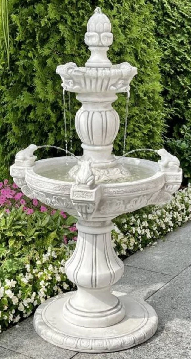 Casa Padrino Barock Springbrunnen Grau Ø 80 x H. 147 cm