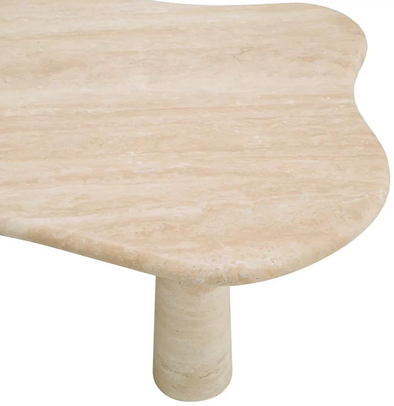 Casa Padrino Luxus Couchtisch Beige 116 x 73 x H. 34 cm - Travertin Naturstein Wohnzimmertisch - Wohnzimmer Möbel - Travertin Möbel - Luxus Möbel - Luxus Einrichtung