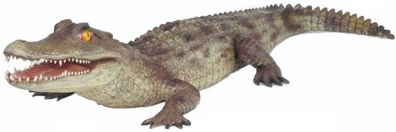 Casa Padrino XXL Deko Skulptur Aligator 198 cm - XXL Garten Deko Figur