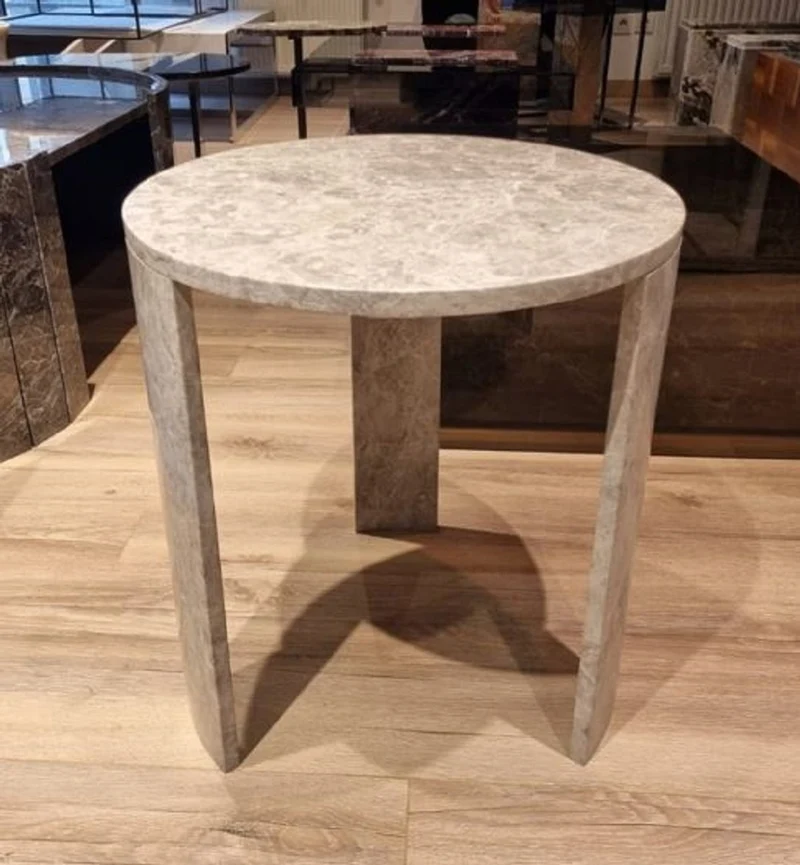 Casa Padrino Luxus Marmor Beistelltisch Grau Ø 48 cm