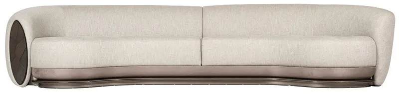 Casa Padrino Luxus Sofa Grau / Dunkelbraun / Bronze 370 x 103 x H. 76 cm - Wohnzimmer Sofa - Hotel Sofa - Wohnzimmer Möbel - Hotel Möbel - Luxus Möbel - Luxus Kollektion