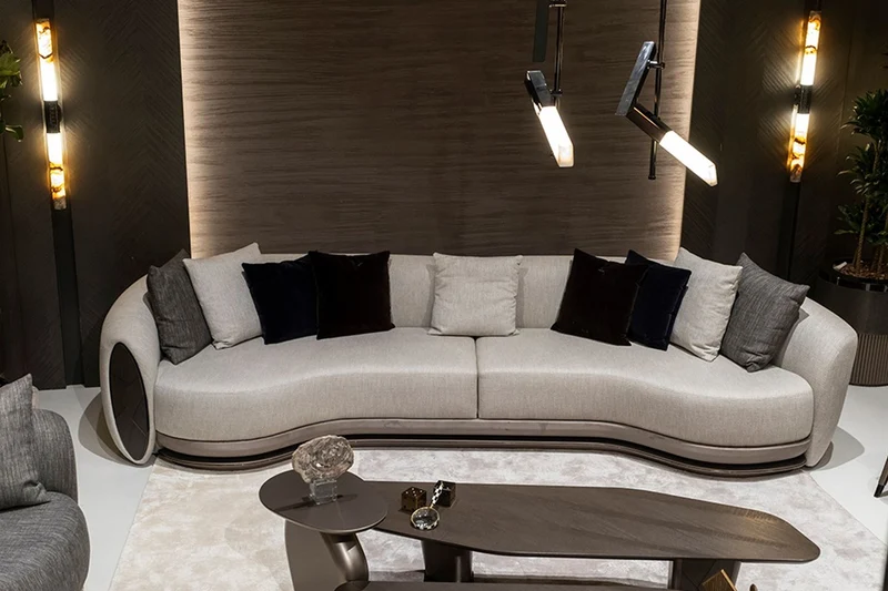 Casa Padrino Luxus Sofa Grau / Dunkelbraun / Bronze 370 x 103 x H. 76 cm - Wohnzimmer Sofa - Hotel Sofa - Wohnzimmer Möbel - Hotel Möbel - Luxus Möbel - Luxus Kollektion