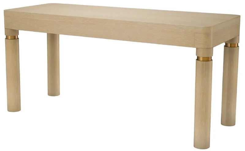 Casa Padrino Luxus Schreibtisch mit 2 Schubladen Beige / Messing 160 x 60 x H. 76 cm - Bürotisch - Computertisch - Büro Möbel - Luxus Möbel - Luxus Einrichtung - Büro Einrichtung - Luxus Qualität
