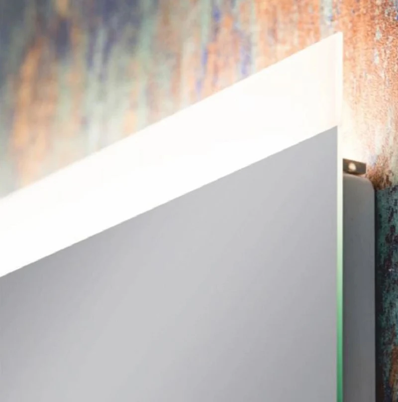 Casa Padrino Luxus Badezimmer Spiegel 120 x 4 x H. 50 cm - Wandspiegel mit LED Hintergrundbeleuchtung - Badezimmer Möbel - Badezimmer Accessoires - Luxus Möbel