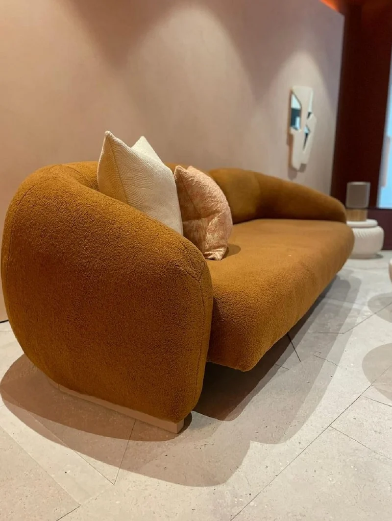 Casa Padrino Luxus Sofa Braun / Naturfarben 260 x 100 x H. 100 cm - Wohnzimmer Sofa - Hotel Sofa - Wohnzimmer Möbel - Hotel Möbel - Luxus Möbel - Luxus Einrichtung