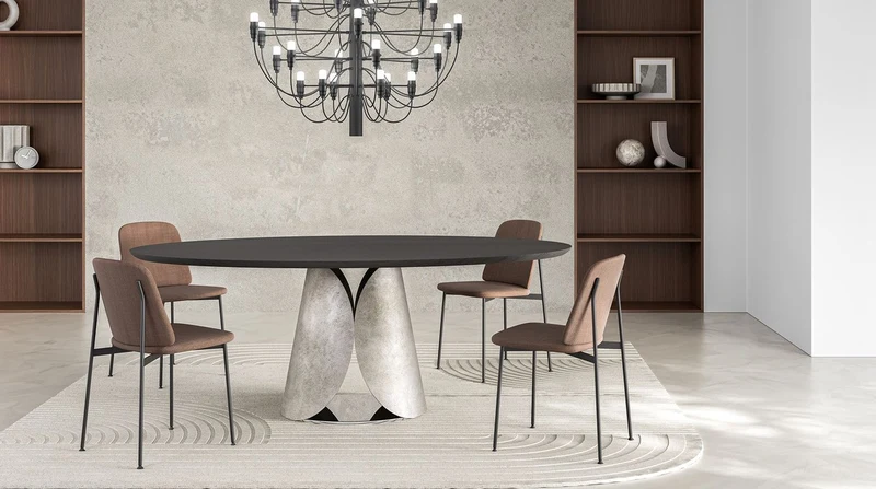 Casa Padrino Luxus Esstisch Schwarz / Silber 200 cm - Made in Italy