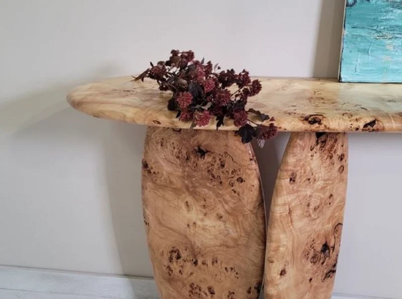 Casa Padrino Luxus Massivholz Konsole Naturfarben 160 x 45 x H. 80 cm - Wurzelholz Konsolentisch - Wohnzimmer Möbel - Hotel Möbel - Luxus Möbel - Luxus Einrichtung