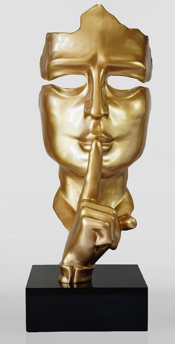 Casa Padrino XXL Deko Skulptur Gold / Schwarz H. 190 cm