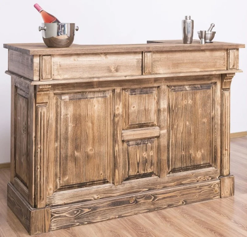 Casa Padrino Landhaus Stil Bar Theke Braun 180cm Massivholz Tresen