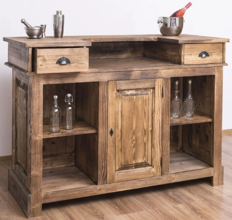 Casa Padrino Landhaus Stil Bar Theke Braun 180cm Massivholz Tresen