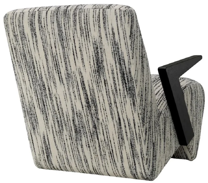 Casa Padrino Luxus Sessel Weiß / Schwarz 70 x 92 x H. 73 cm