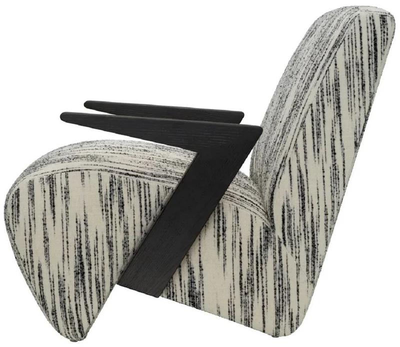 Casa Padrino Luxus Sessel Weiß / Schwarz 70 x 92 x H. 73 cm