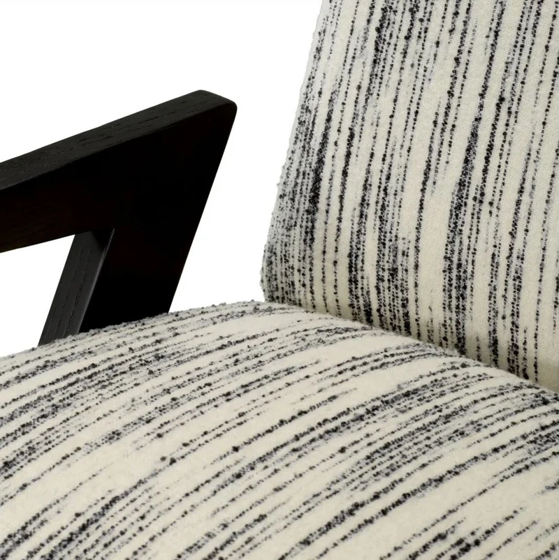 Casa Padrino Luxus Sessel Weiß / Schwarz 70 x 92 x H. 73 cm