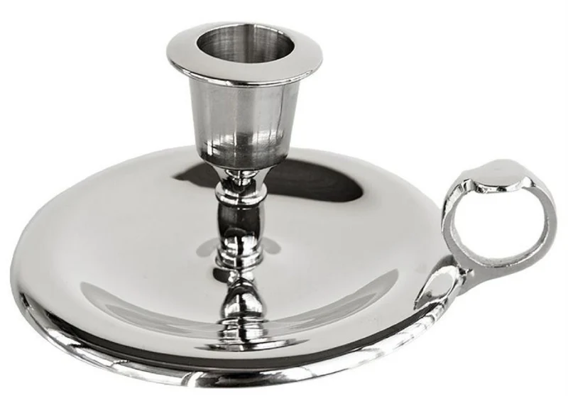 Casa Padrino Jugendstil Kerzenhalter mit Tragegriff Silber 11 x 6 x H. 13 cm - Eleganter Metall Kerzenständer- Barock & Jugendstil Deko Accessoires