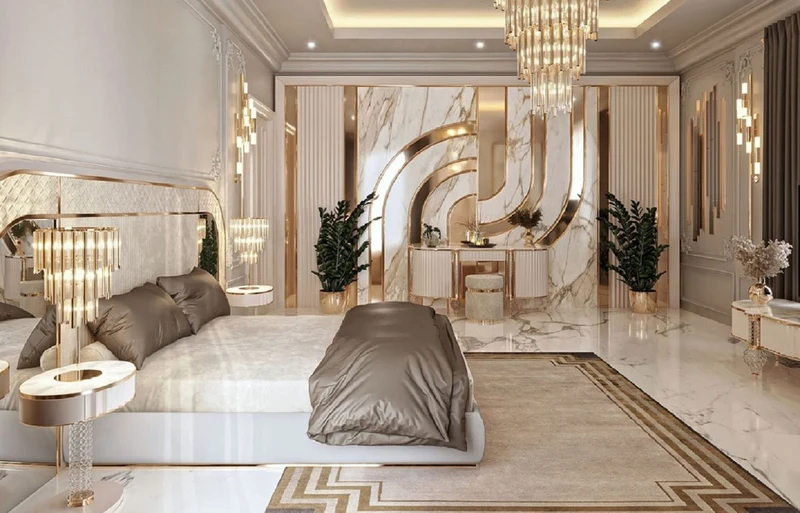Casa Padrino Luxus Hocker Grau / Gold Ø 45 x H. 45 cm - Runder Sitzhocker - Schlafzimmer Möbel - Luxus Möbel - Luxus Einrichtung