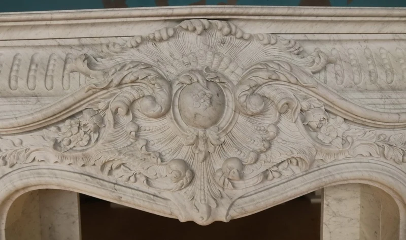 Casa Padrino Luxus Barock Marmor Kaminumrandung Weiß 200 x H. 160 cm