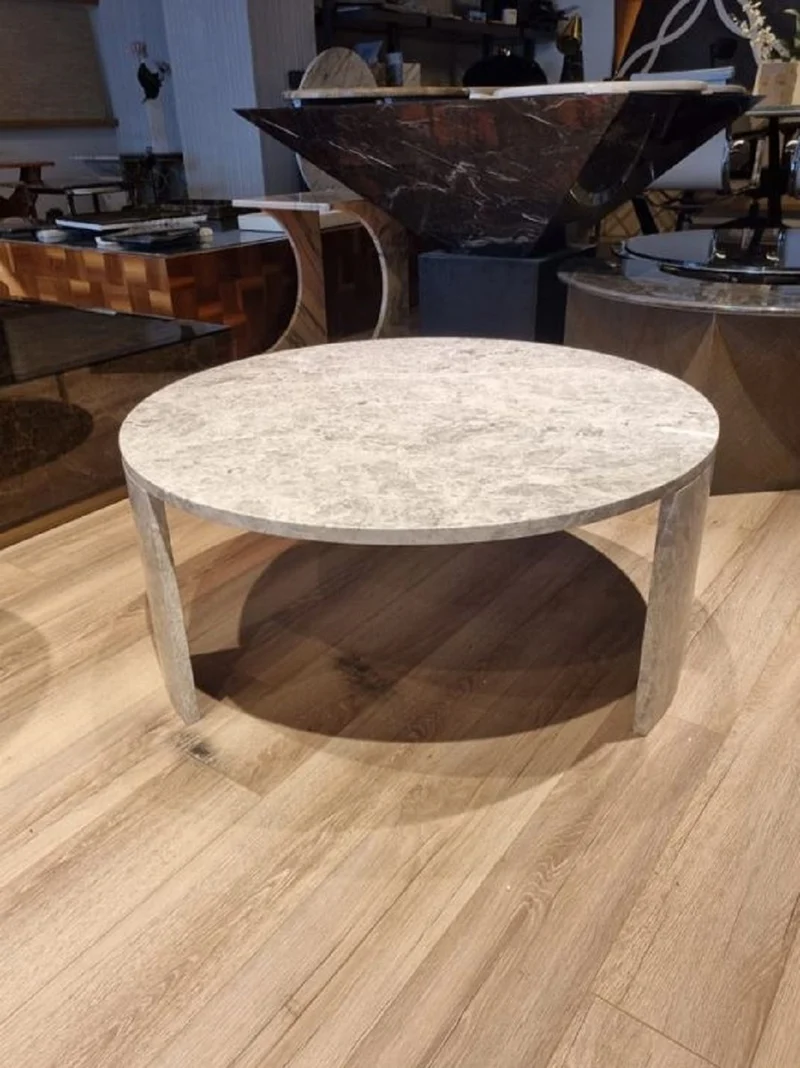 Casa Padrino Luxus Marmor Couchtisch Grau Ø 85 cm