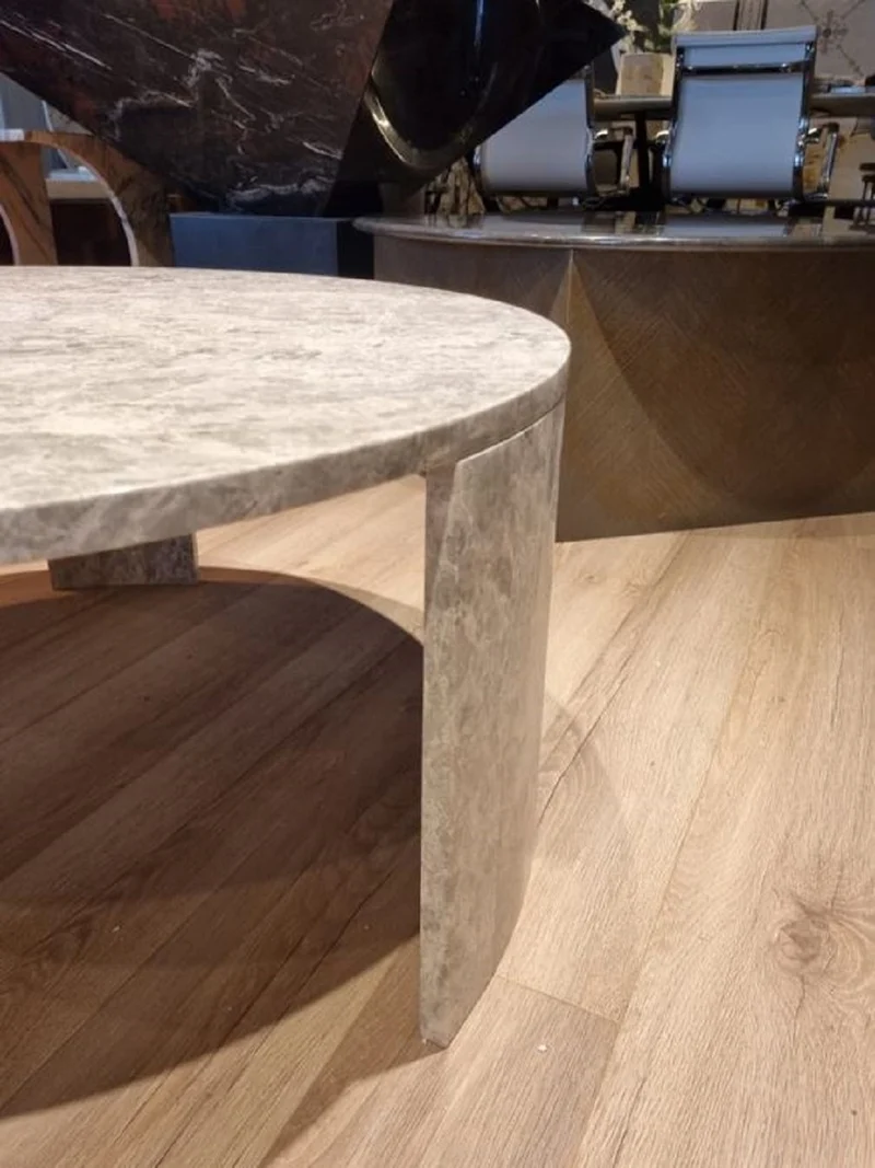 Casa Padrino Luxus Marmor Couchtisch Grau Ø 85 cm