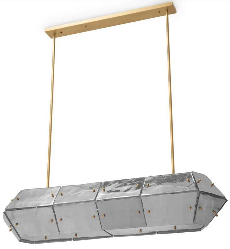 Casa Padrino Luxus Kronleuchter Antik Messing / Grau 130 cm