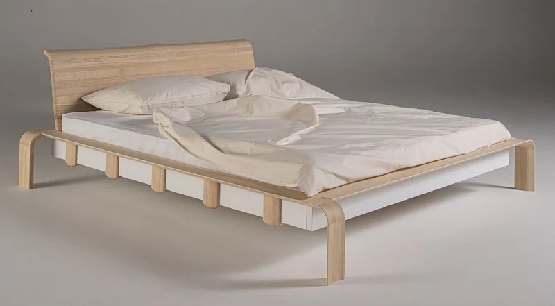Casa Padrino Luxus Massivholz Doppelbett Naturfarben - Verschiedene Größen