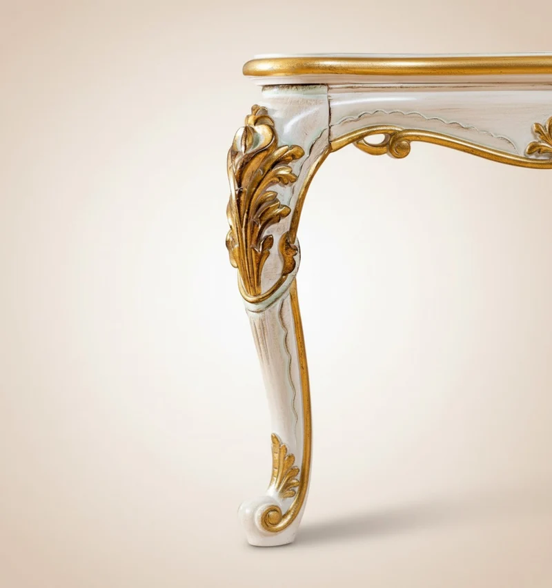 Pompöös by Casa Padrino Luxus Barock Esstisch Provence Beige / Weiß / Gold - Pompööser Barockstil Esszimmertisch designed by Harald Glööckler