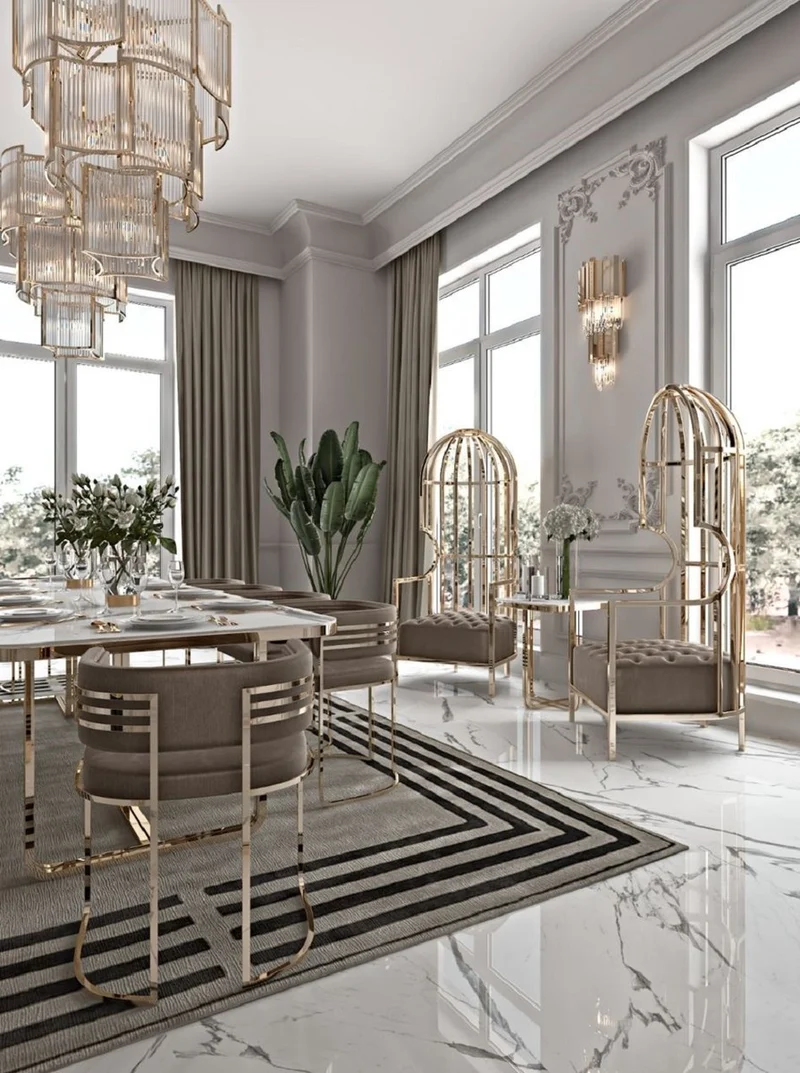 Casa Padrino Luxus Sessel Grau / Gold 78 x 78 x H. 156 cm - Wohnzimmer Sessel - Hotel Sessel - Wohnzimmer Möbel - Hotel Möbel - Luxus Möbel