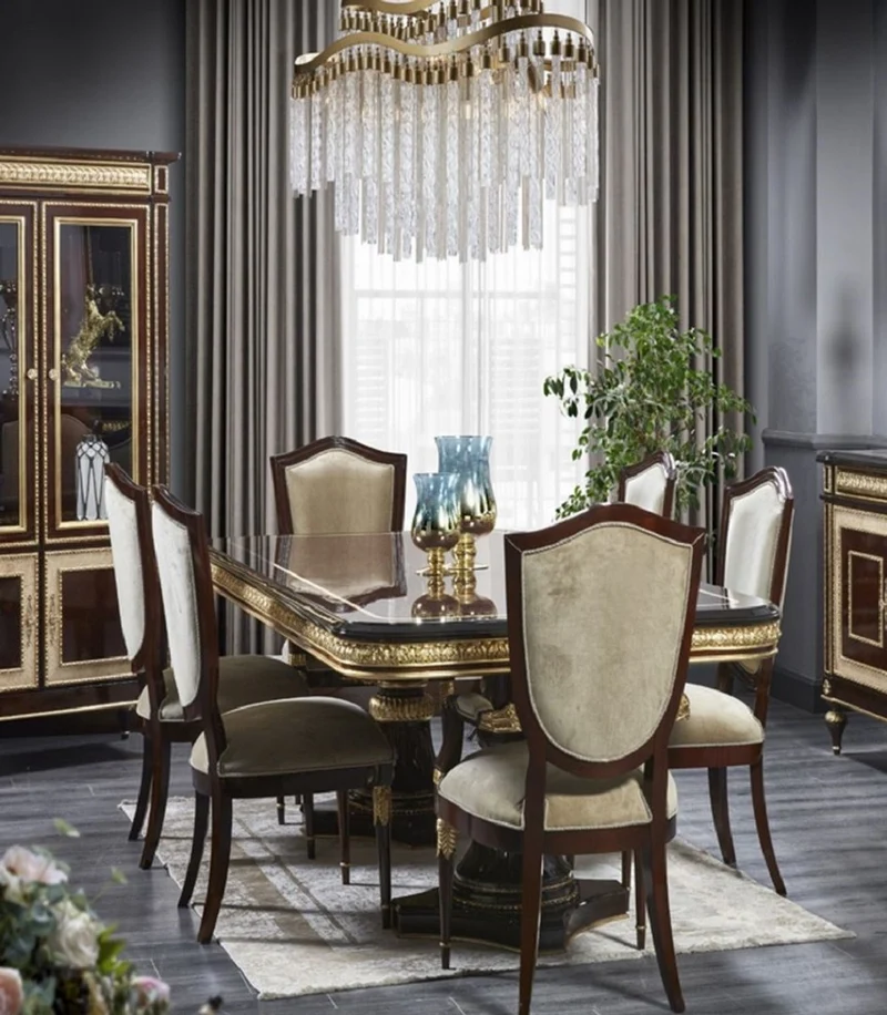Casa Padrino Luxus Barock Esszimmer Stuhl mit Armlehnen Gold / Dunkelbraun / Gold - Luxus Esszimmer Möbel im Barockstil - Prunkvolle Barock Möbel - Barock Interior