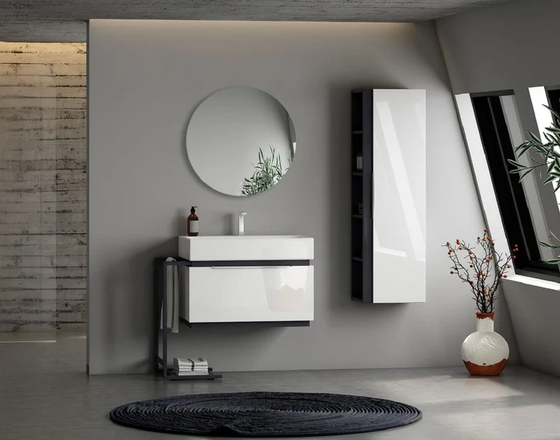 Casa Padrino Luxus Badezimmer Spiegel Ø 60 cm - Runder Wandspiegel mit LED Beleuchtung - Badezimmer Möbel - Badezimmer Accessoires