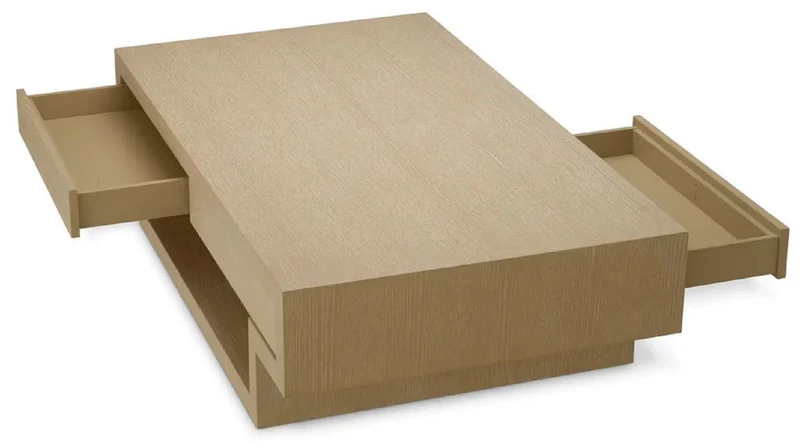 Casa Padrino Luxus Couchtisch mit 4 Schubladen Beige 140 cm